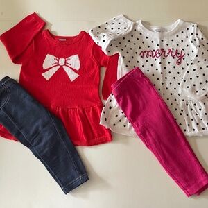 BUNDLE OF 2 Carter’s Sweater Oufits - baby girl 12 months